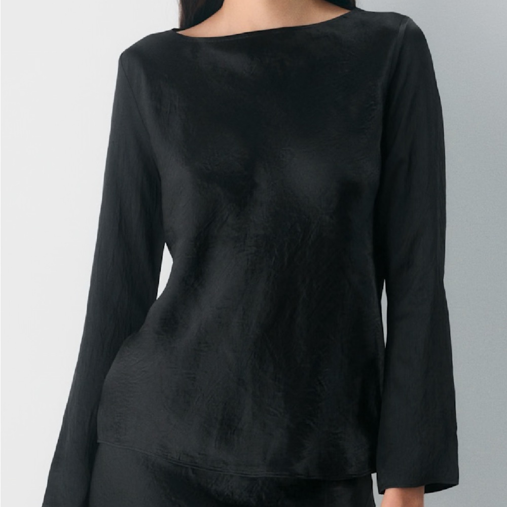 Aritzia babaton black silk top